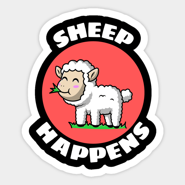 Sheep Happens | Sheep Pun Sticker by Allthingspunny